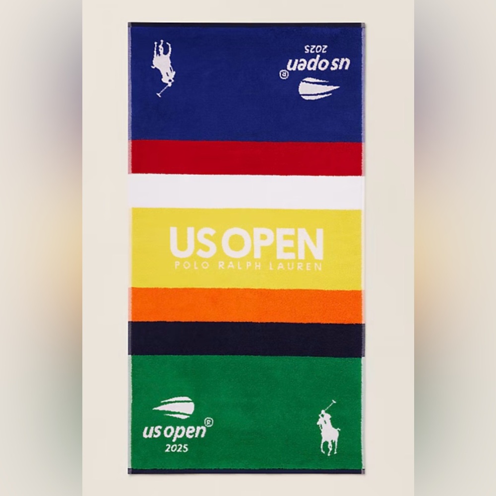 NWT 2025 Dated Official US Open Tennis Player Towel Polo Ralph Lauren NYC 44x24